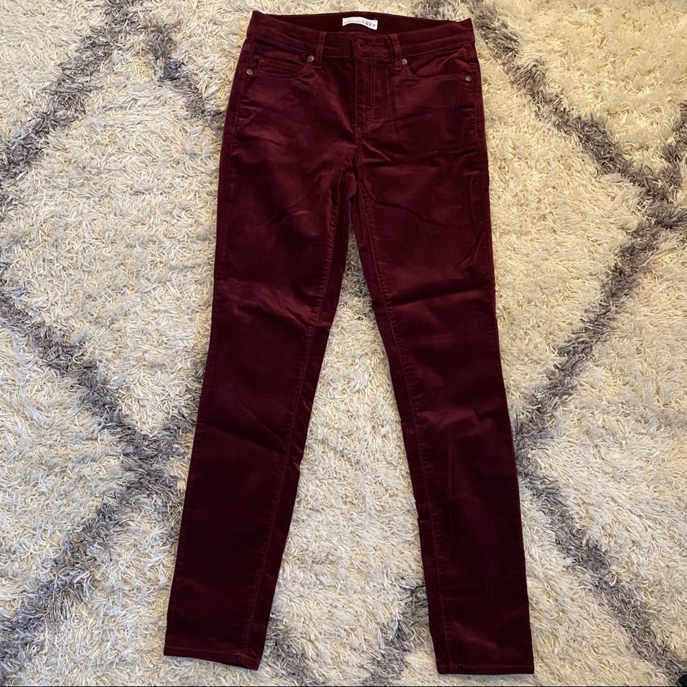 Loft Cranberry Velvet Jeans
